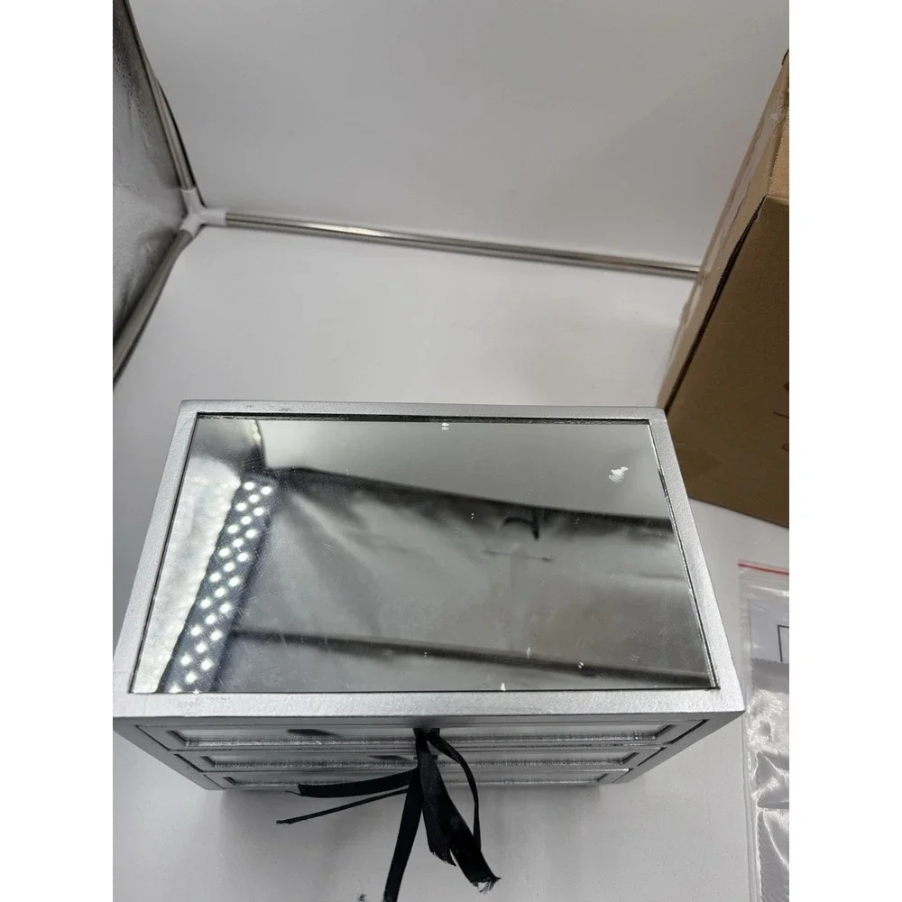 Gifturbo 3‎ Layer Mirror Glass Jewelry Box For Women Girls Jewelry Organizer Box